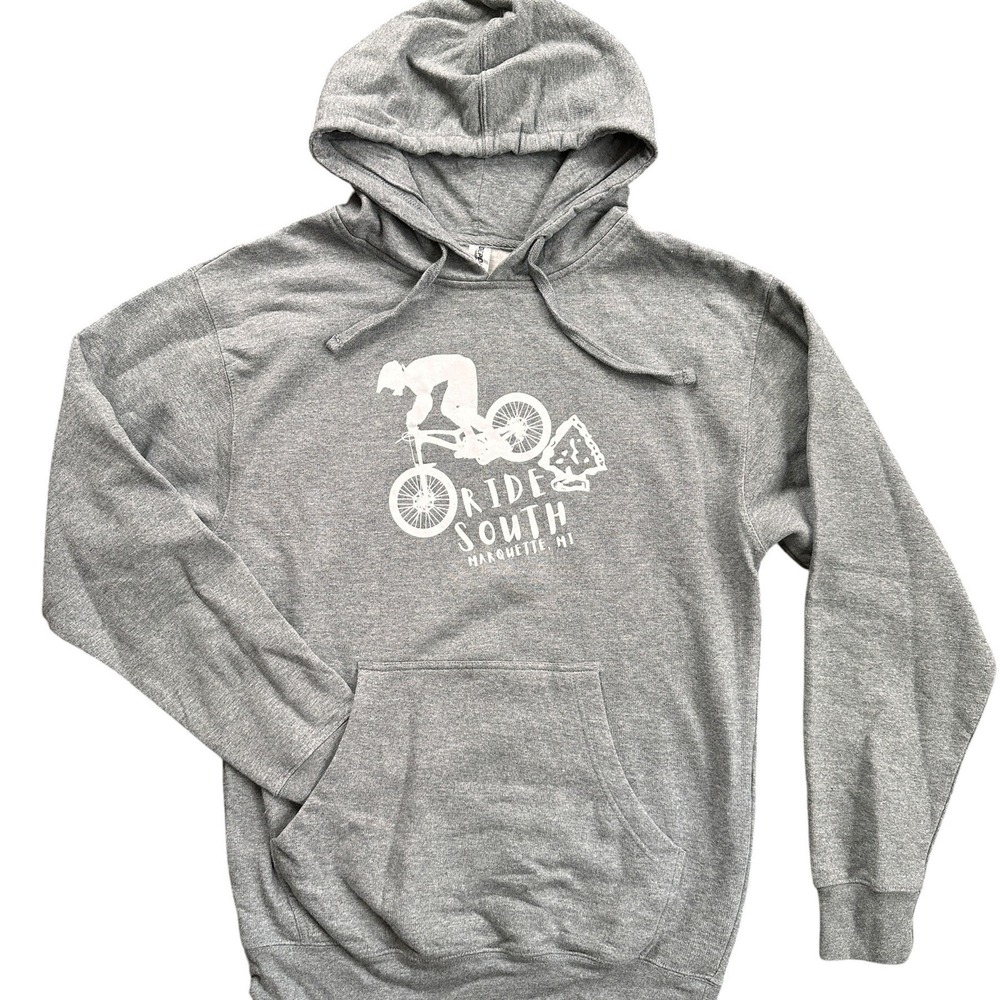 Independent Trading Co Ride South Marquette MI Hoodie Medium Gray Excellent MTB‎